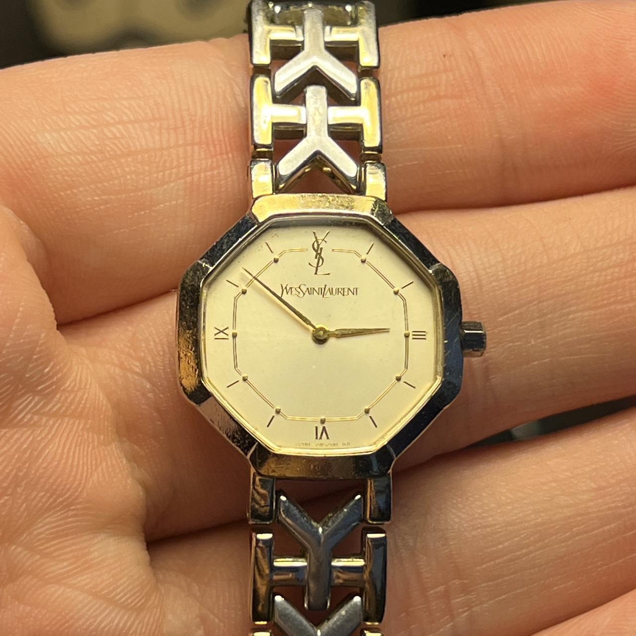 Yves Saint Laurent Women's Gold and Silver Watch Depop