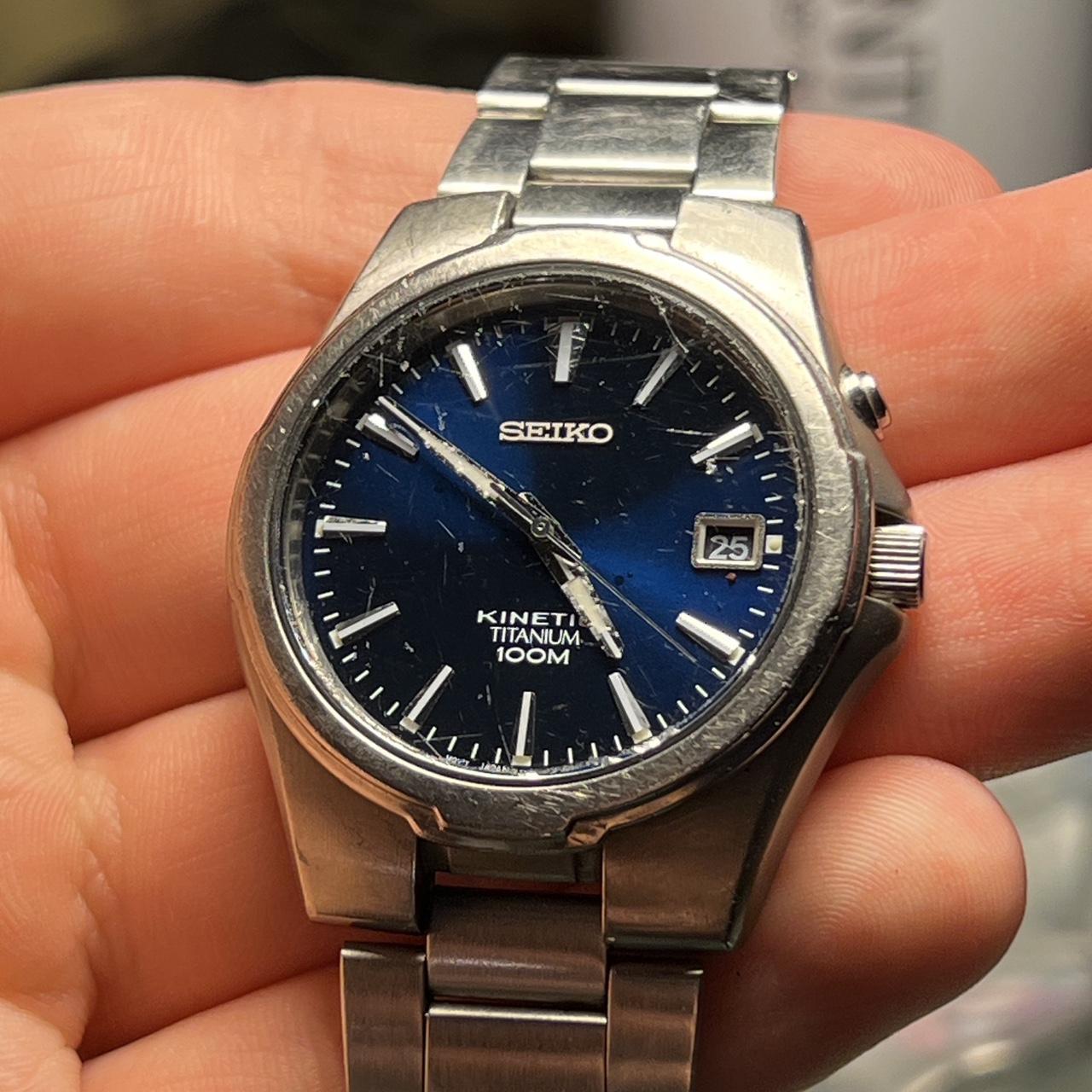 Seiko Men's Navy and Silver Watch
