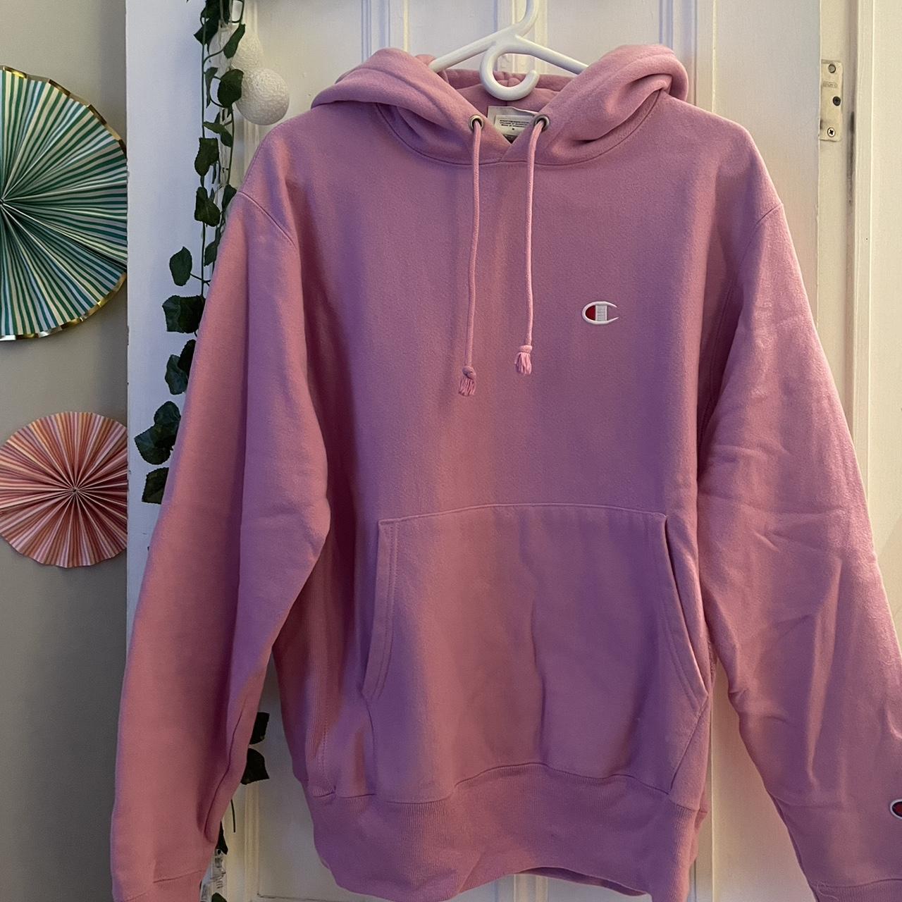 Bright pink champion hoodie on sale