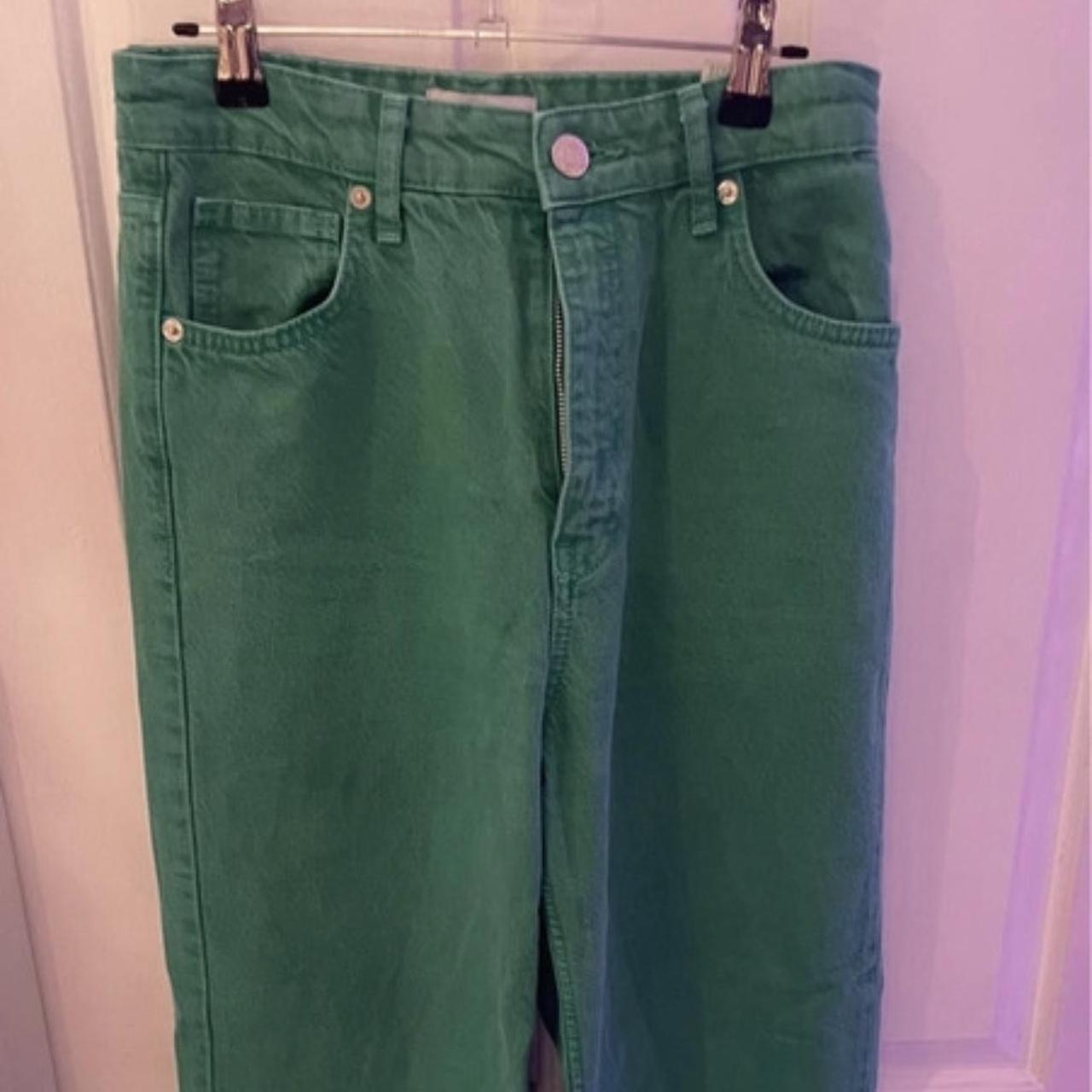 Green Zara wide leg jeans Gorgeous Zara jeans -... - Depop