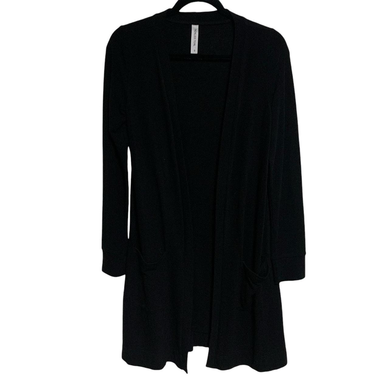 Tickled Teal Open Front Cardigan Sweater Depop