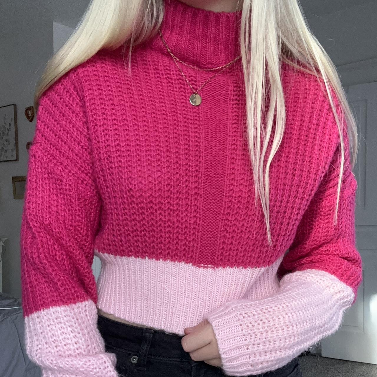 cropped pink sweater 💗 SO CUTE i just don’t wear it... Depop