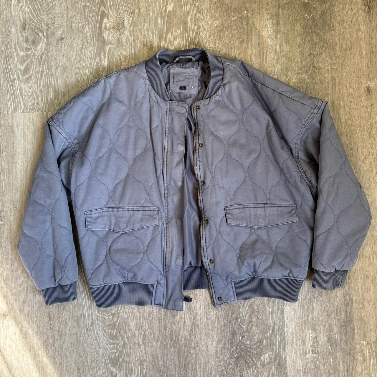 Universal Thread Men's Bomber Jacket - Grey/Blue … - image 1