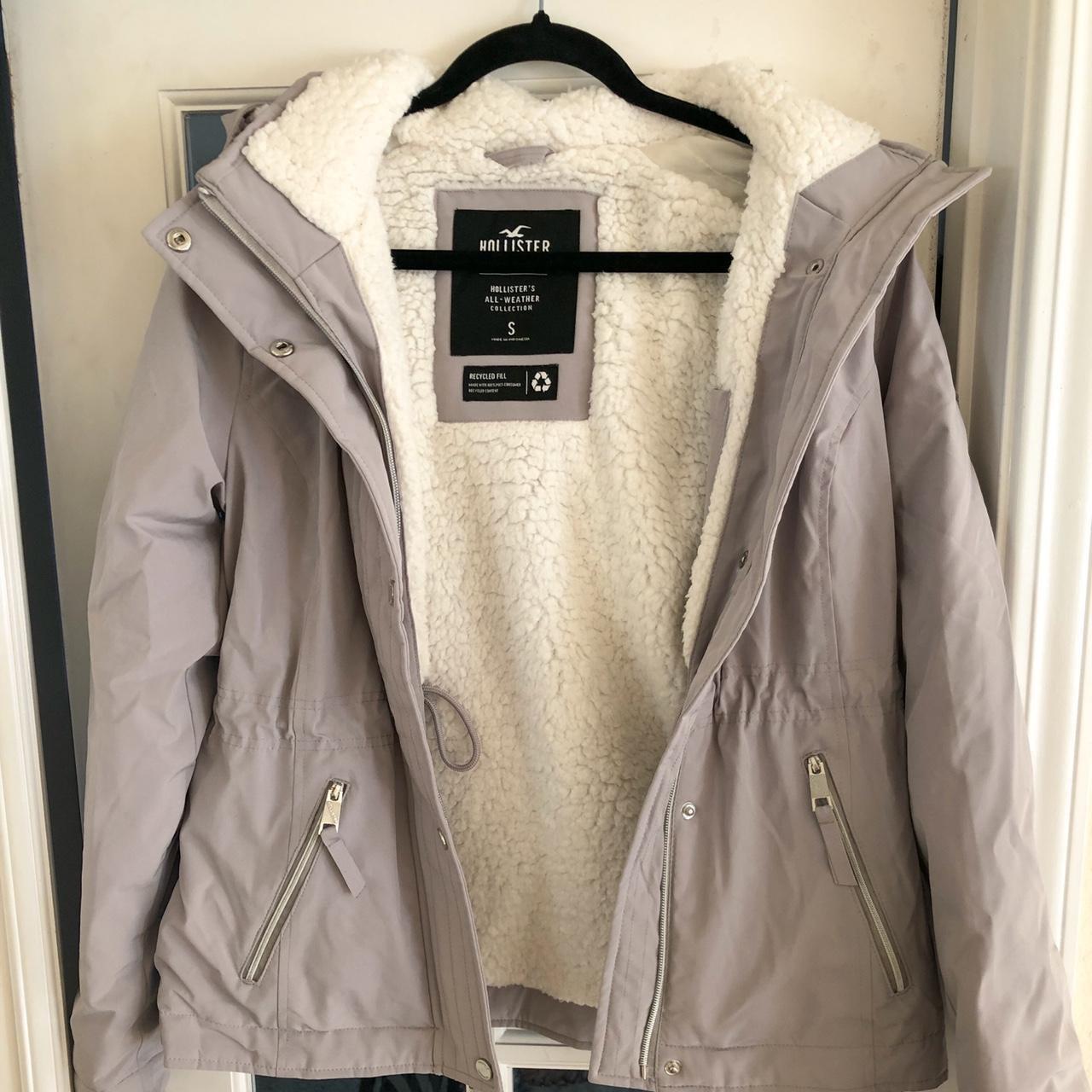 Light grey Hollister Jacket -size S -great... - Depop