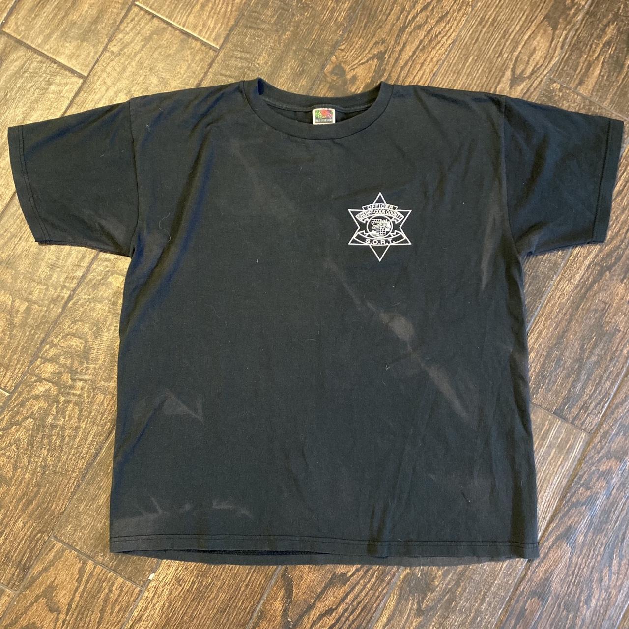 Police Men's Black and White T-shirt | Depop