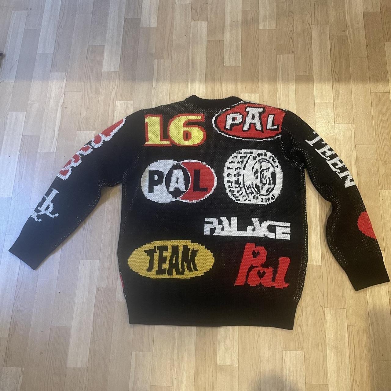 Palace gassed knit size L used #palace - Depop