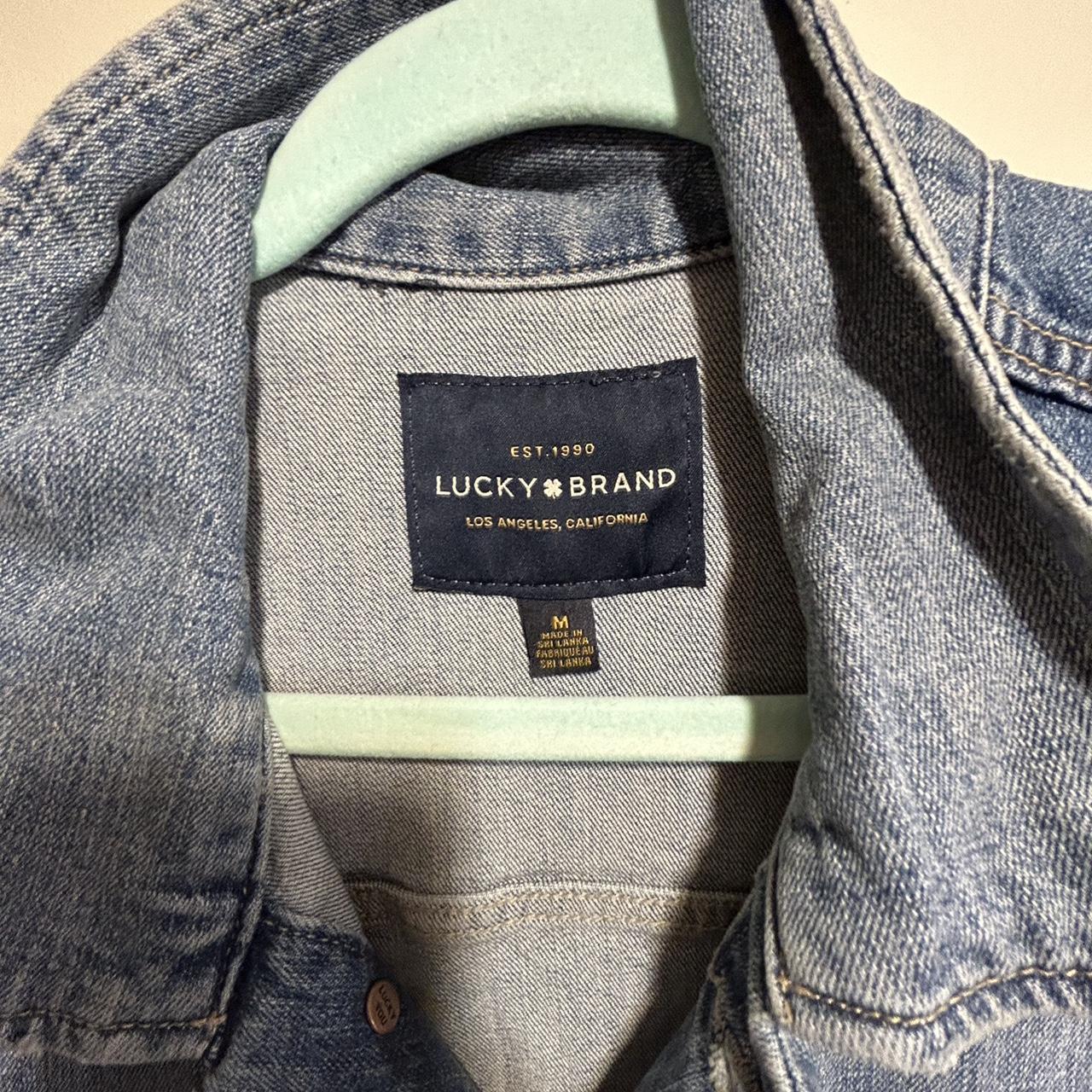 Lucky Brand Jacket Women's Med Blue Denim Medium - Depop