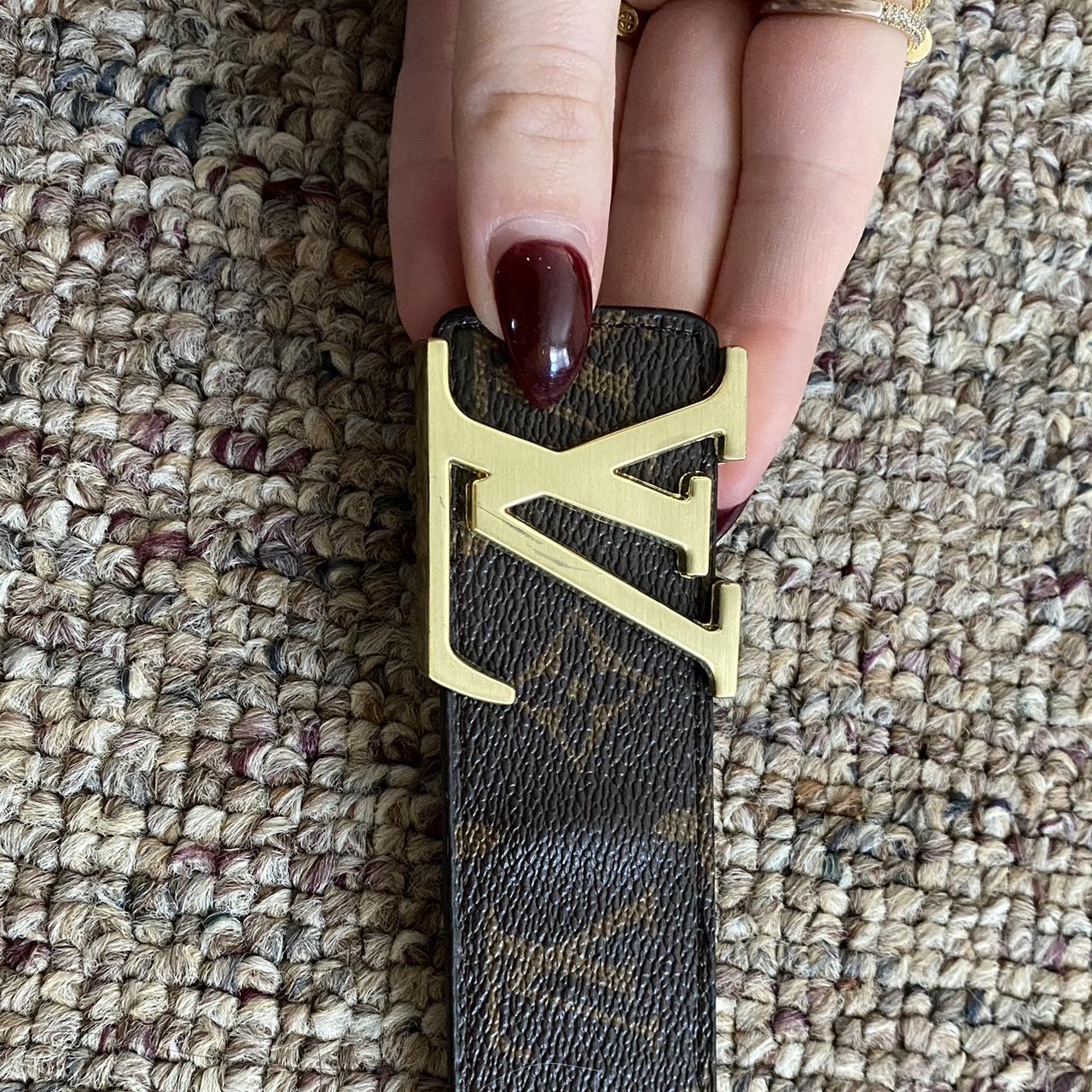 Louis vuitton brown discount and gold belt