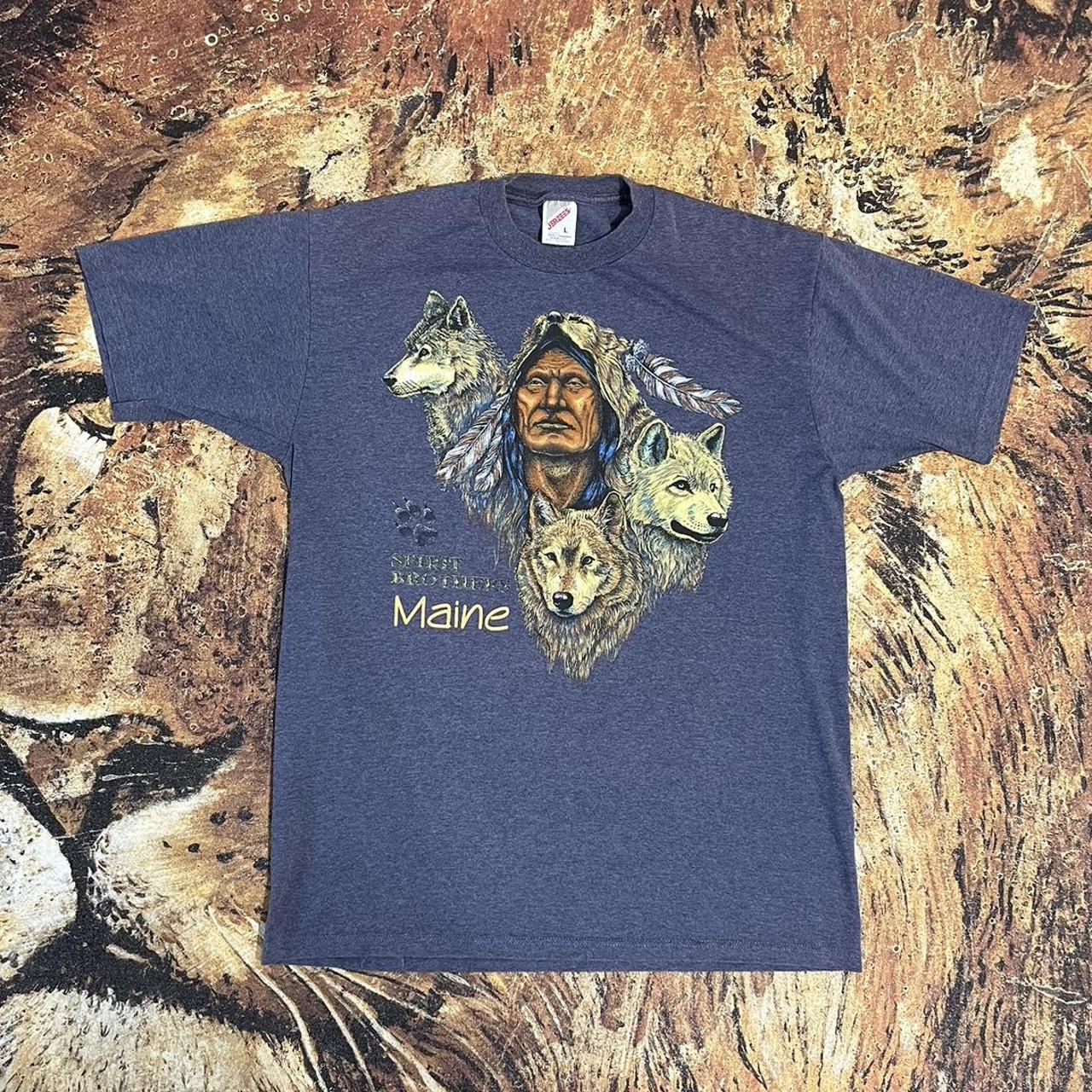 Vintage Native American Maine tee Size: large... - Depop