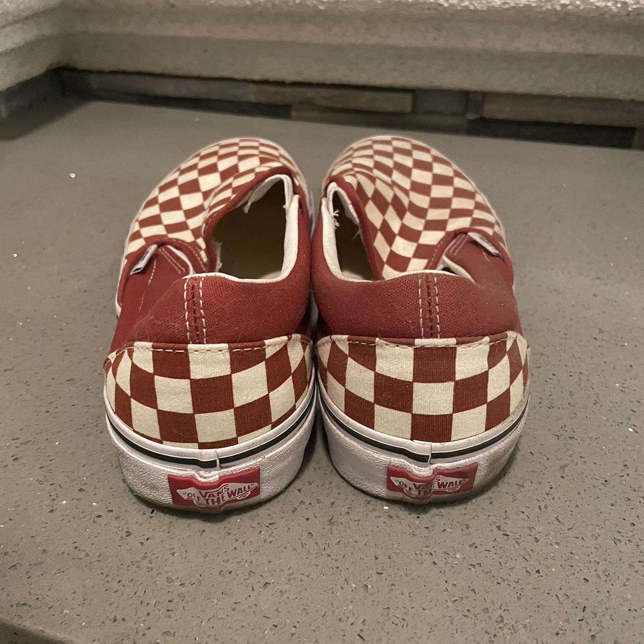 vans checkered slip on men size 8.5 worn but in... - Depop