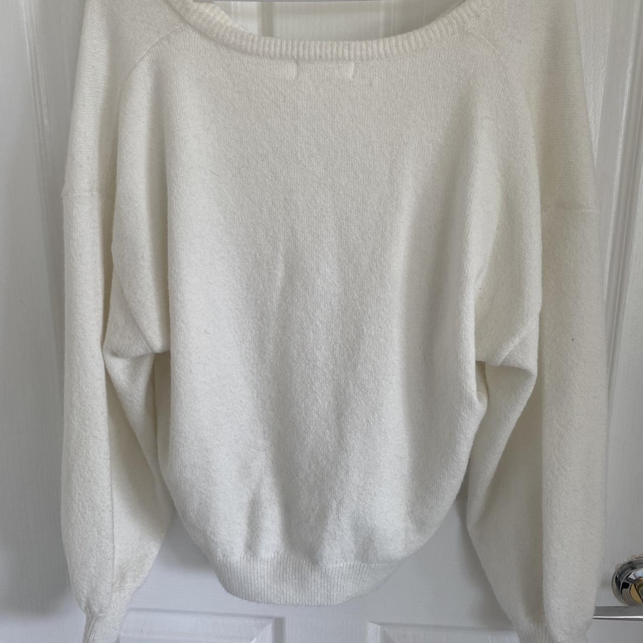 white glassons v neck sweater - size medium, hardly... - Depop