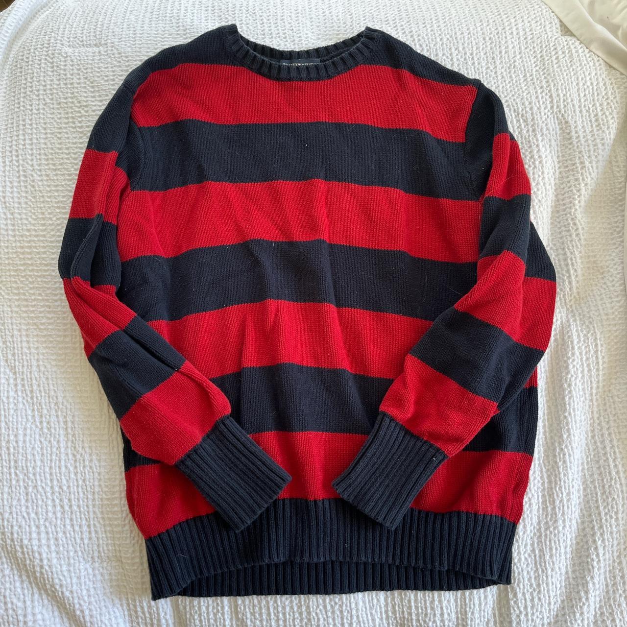 Rare Brandy Melville red sweater with black stripe.