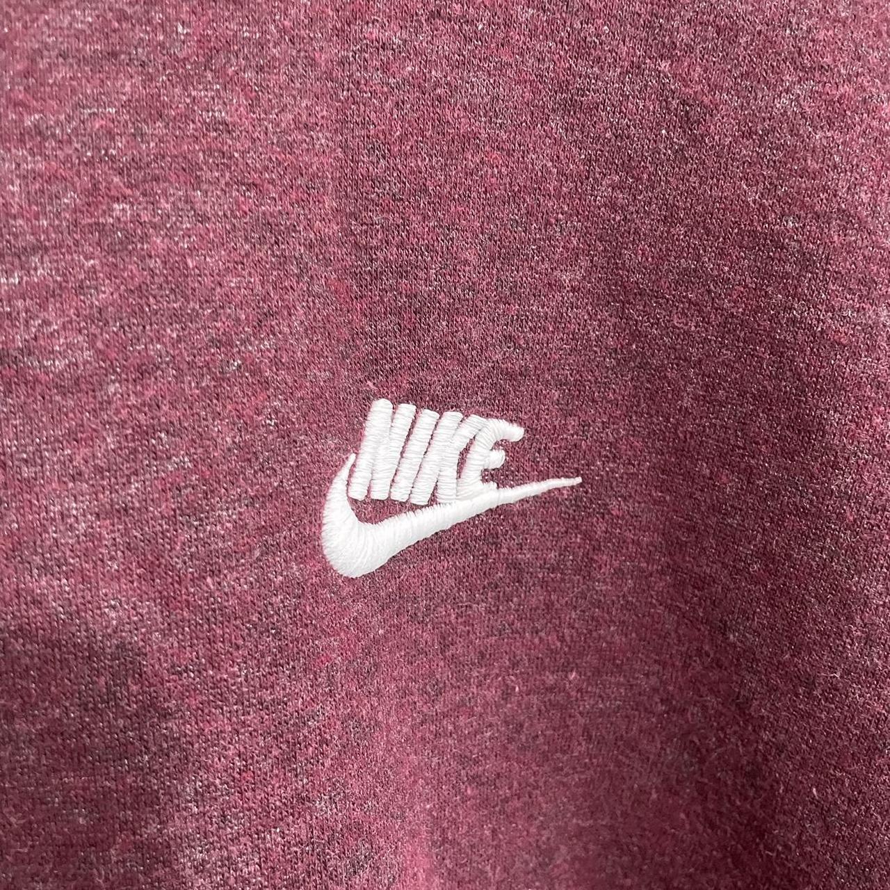 Burgundy Nike Neck Hoodie Top to bottom (Length):... - Depop