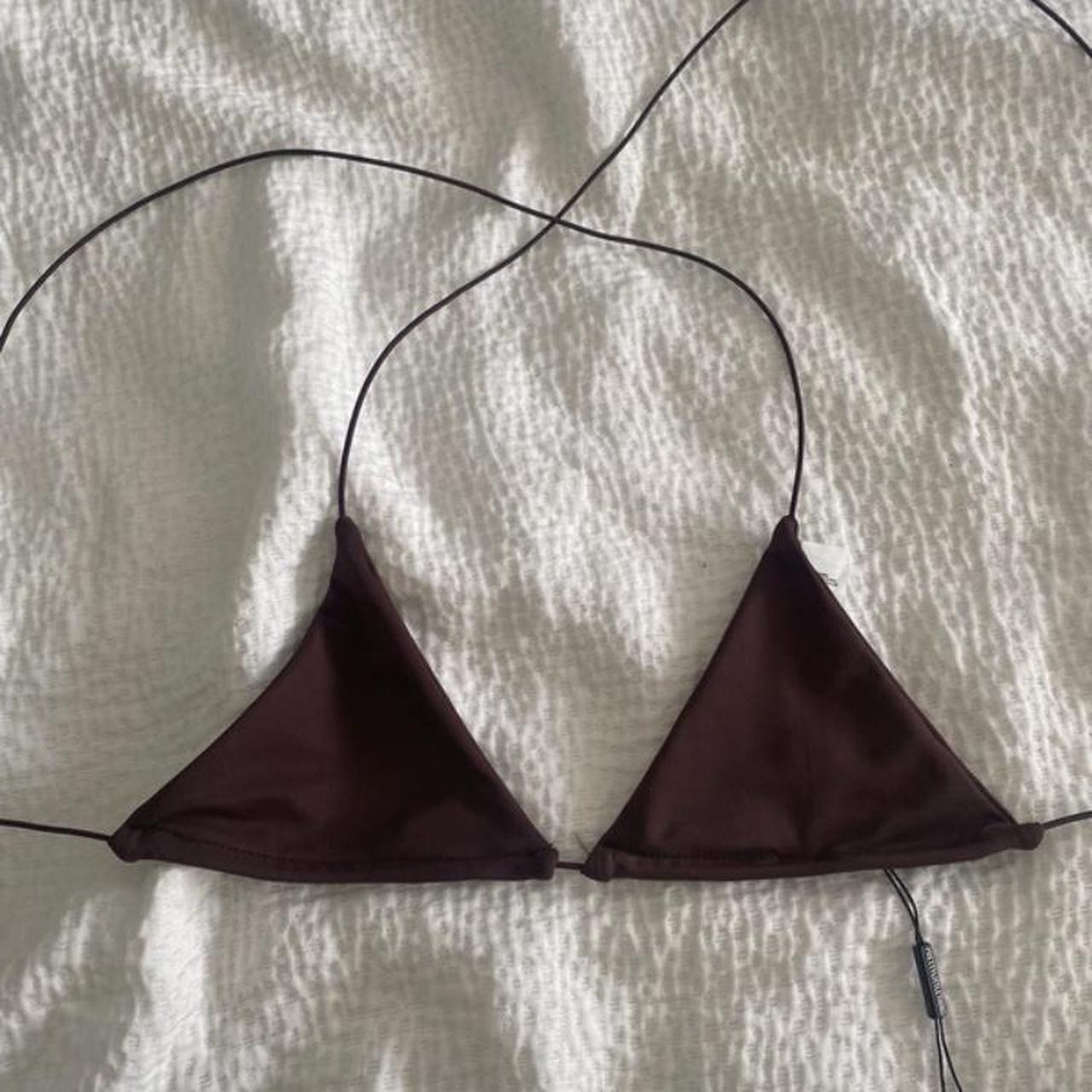 Brown Bikini Top Pretty Little Thing Size 6 Depop