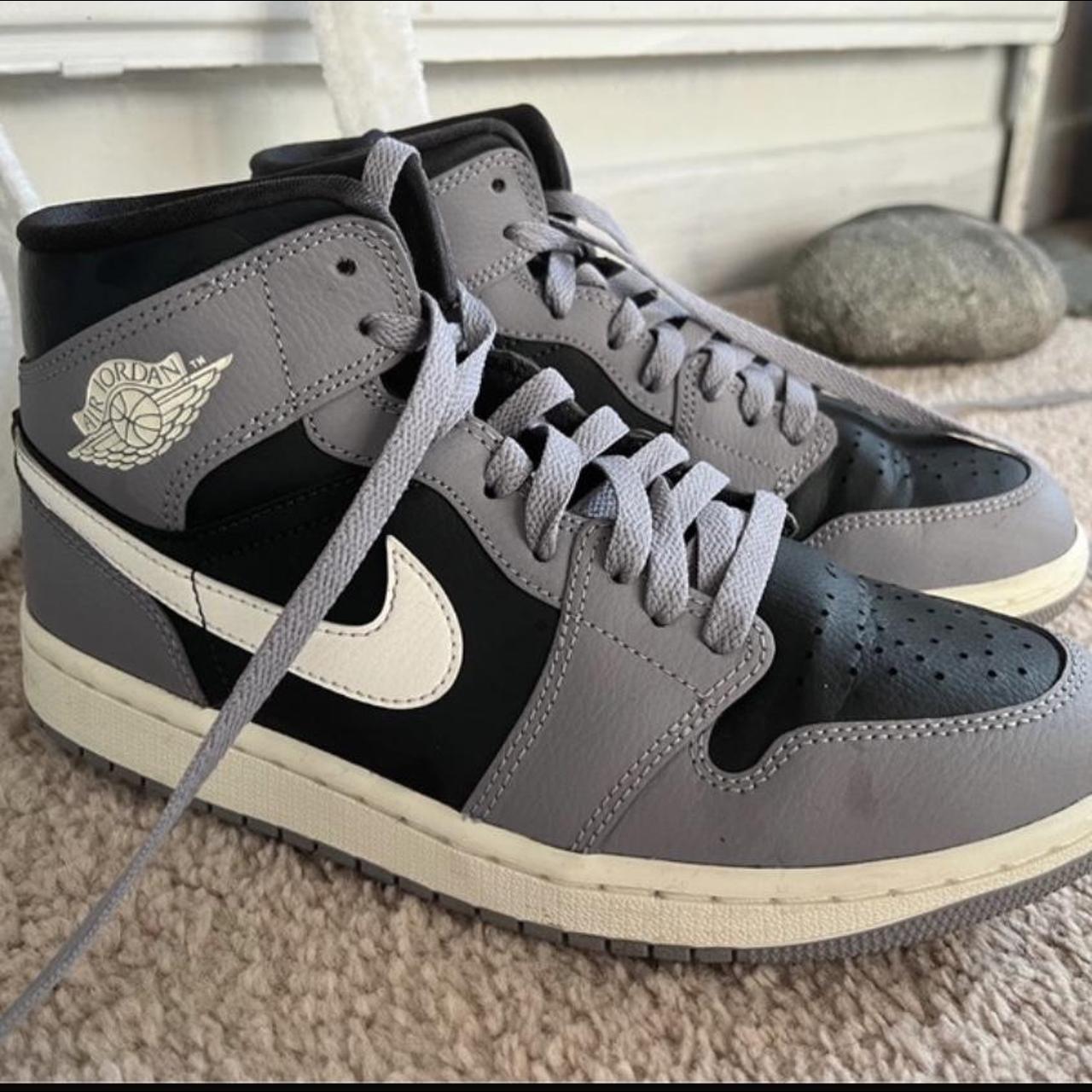 Grey nike mid jordan’s Comes with box Size... - Depop