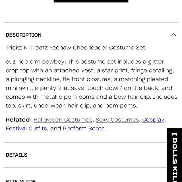 Yeehaw Cheerleader Costume Set