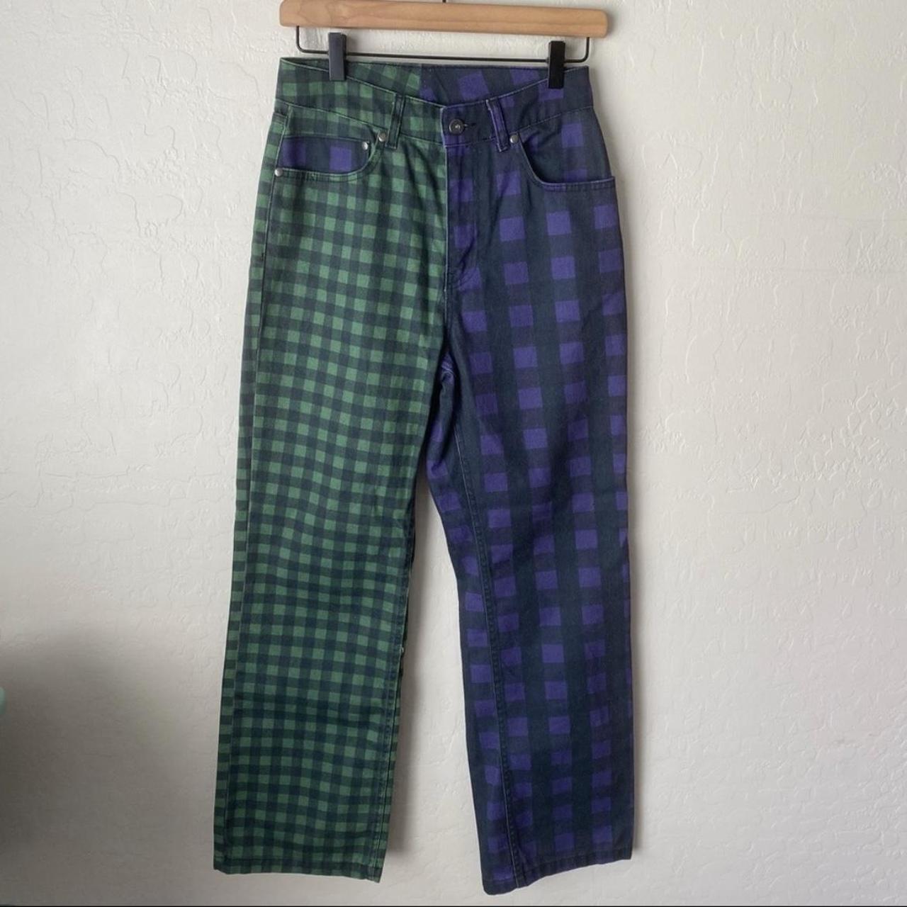 Women's Green and Purple Jeans | Depop