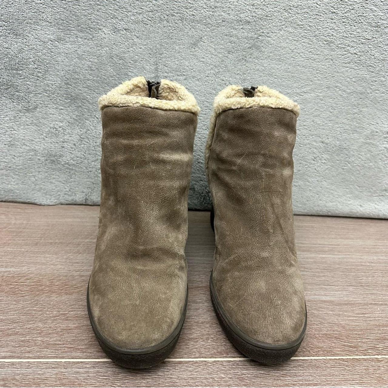 Aquatilia Charlie Suede Faux Fur Trim Wedge Booties. Depop