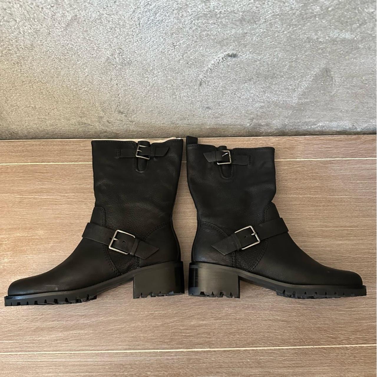 Cole haan hemlock leather moto boots best sale