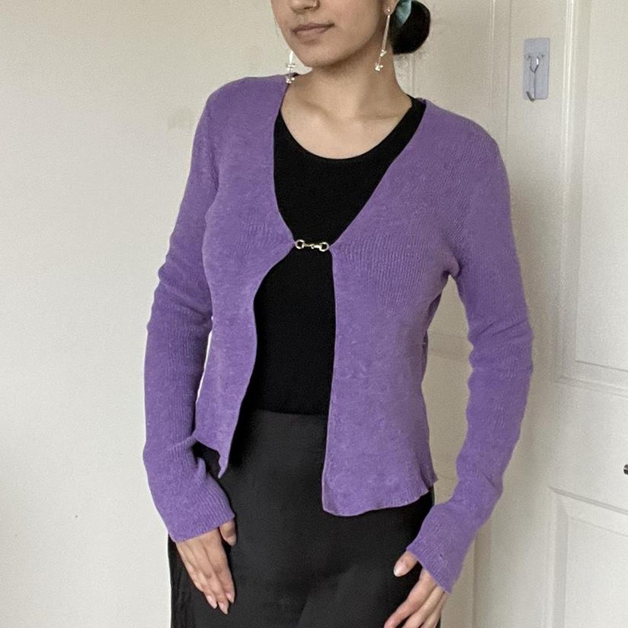 PURPLE SUPRE GOOD CLIP CARDIGAN SIZE S FREE... Depop