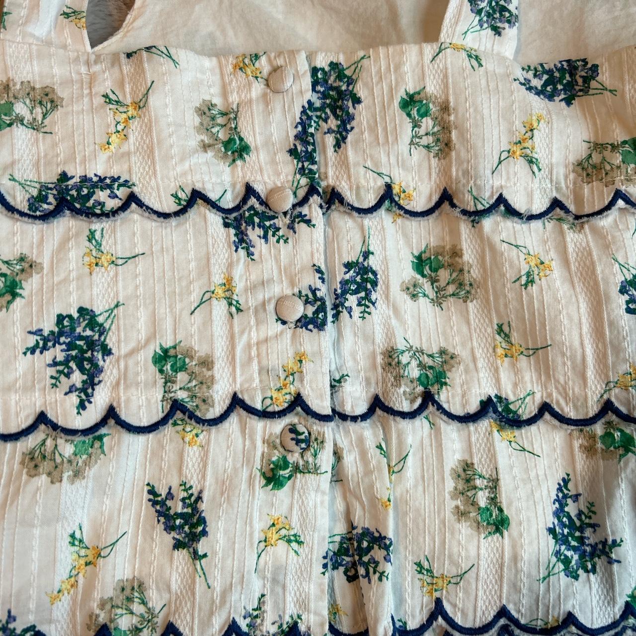 Copper Key Women's White and Blue Vest Depop