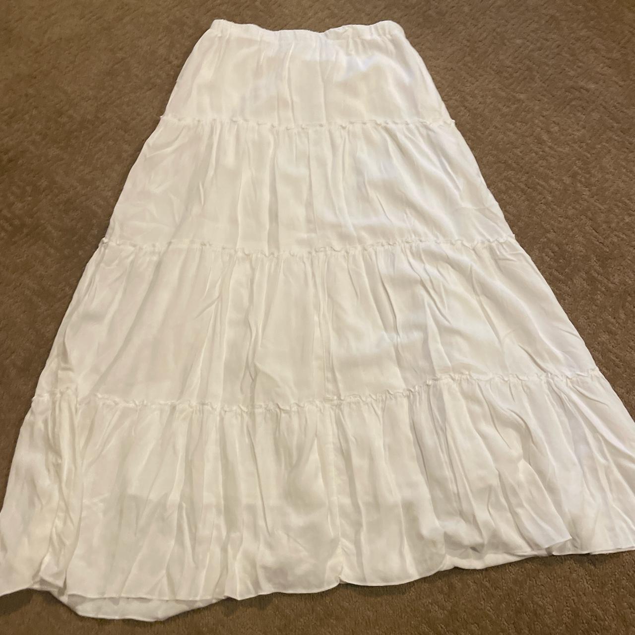 white brandy Melville maxi skirt ☁️💭☁️. Love the... - Depop