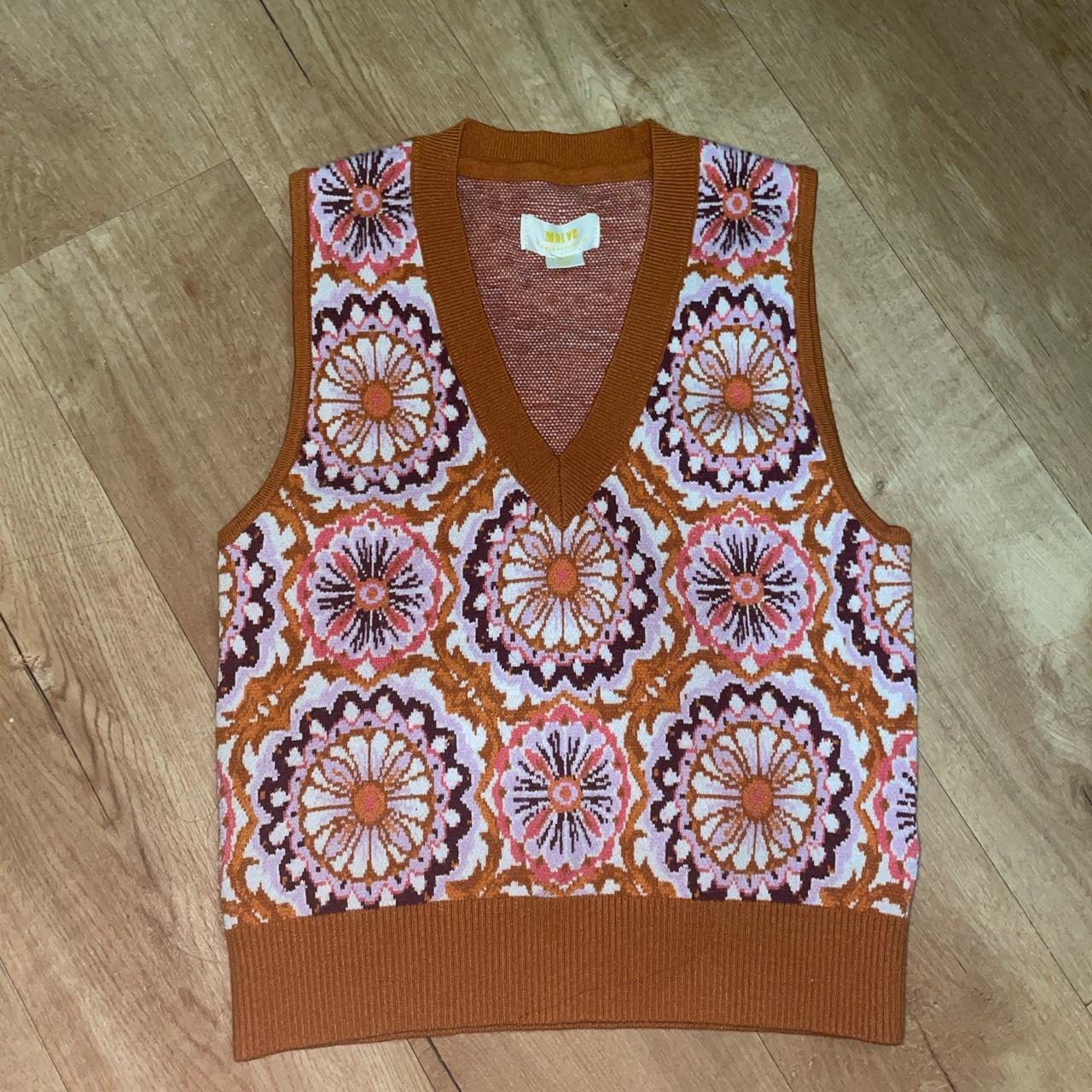 Vintage 70s Look Sweater Vest From Anthropologie Depop   P0 