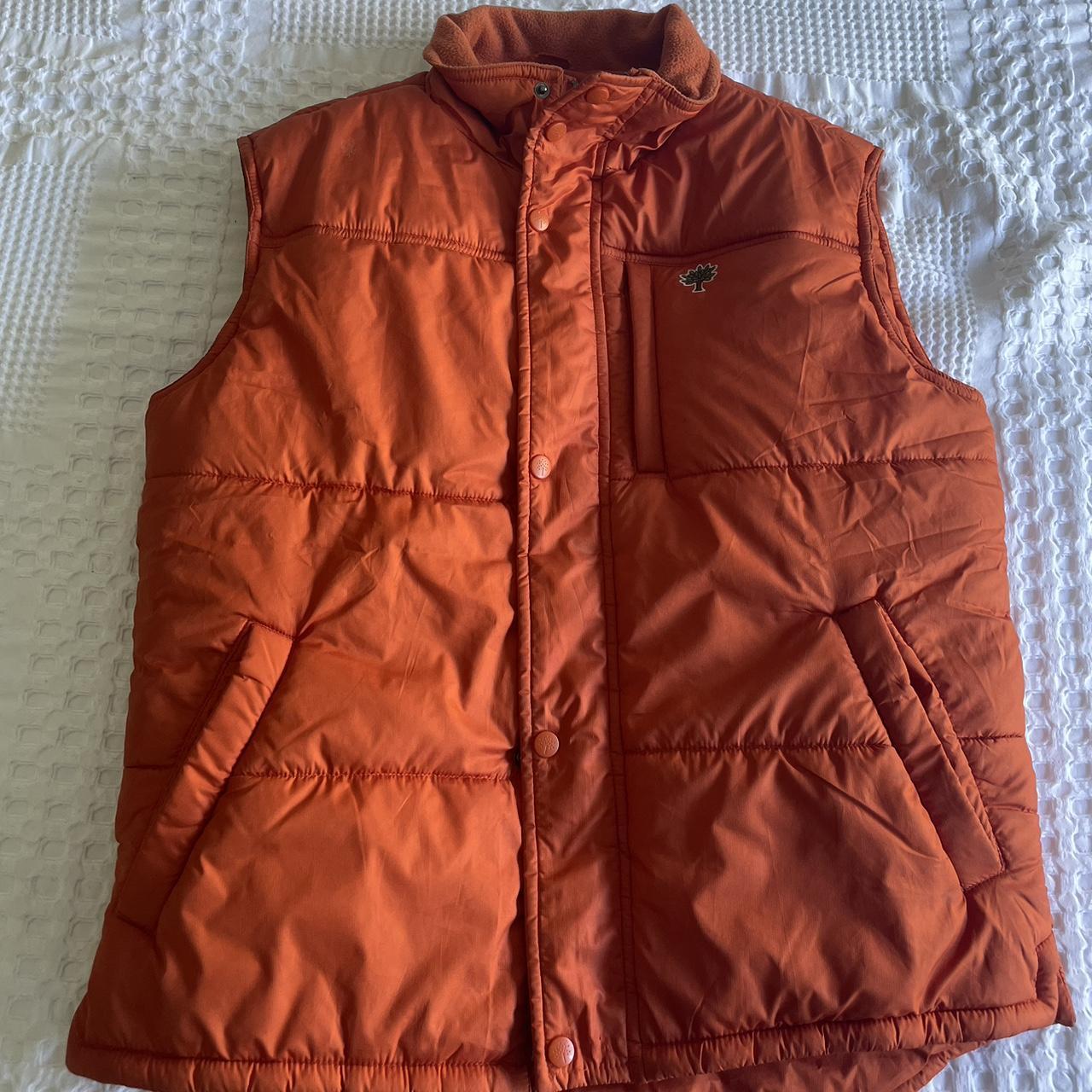 Rare Woodland Orange puffer vest size medium great... - Depop