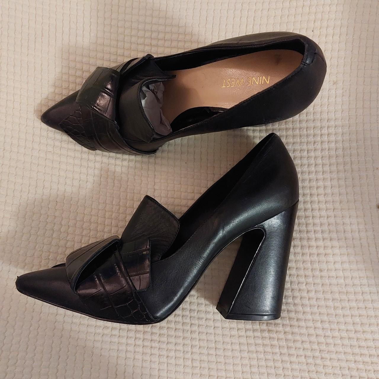 nine west black court shoes