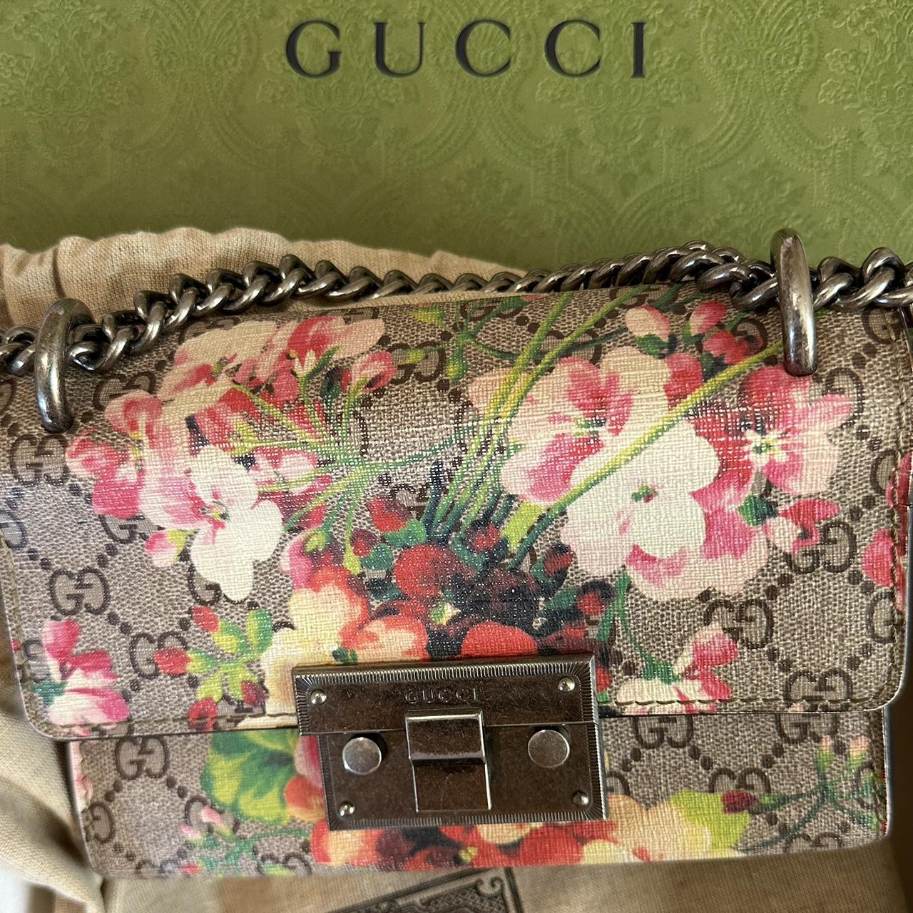 Gucci GG Supreme blooms pouch in pink. In excellent - Depop