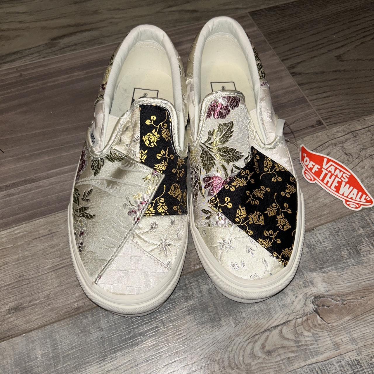 Vans patchwork slip hot sale on womens