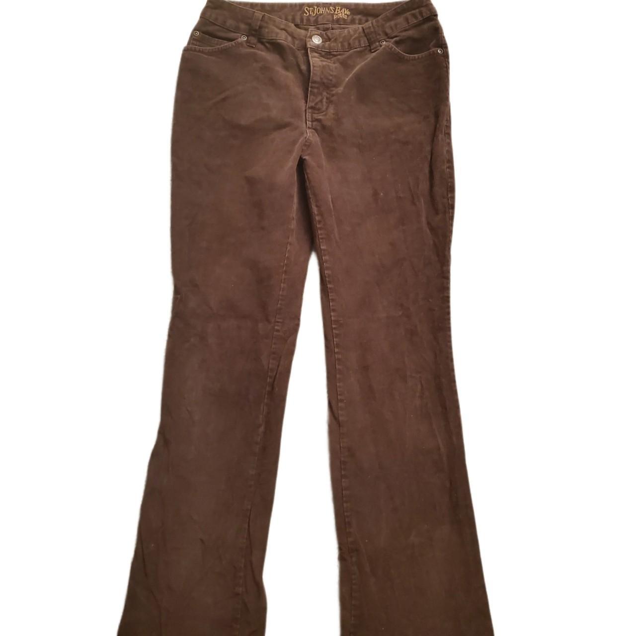 St. John's Bay Women's Brown Corduroy Pants, petite - Depop