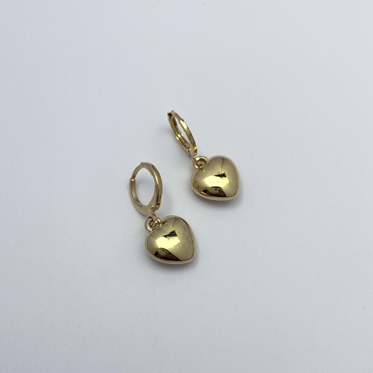 Free Shipping 18k Gold Plated Love Heart Dangle Depop