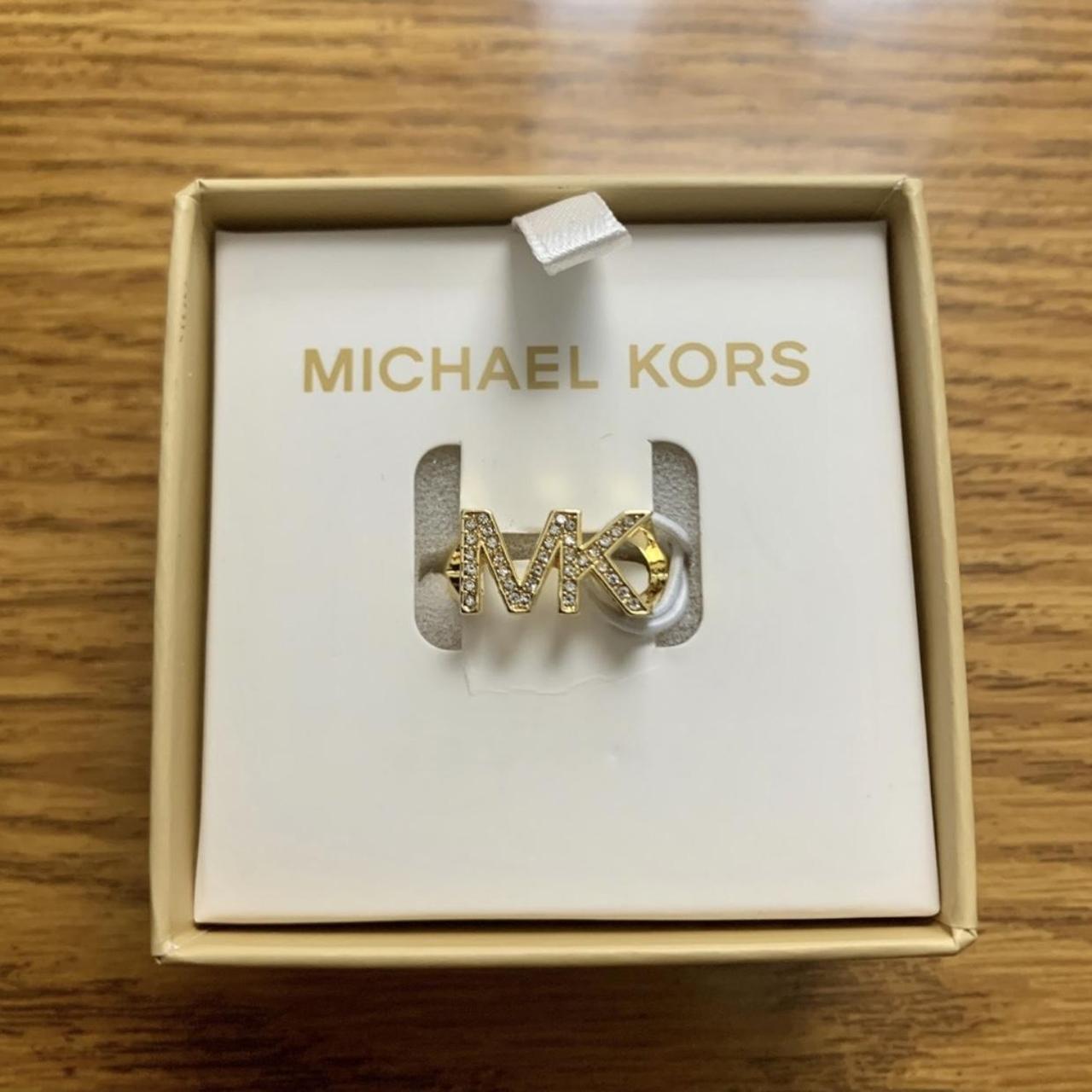 [Michael Kors] Two-Tone Brass Band deals Ring Size 7