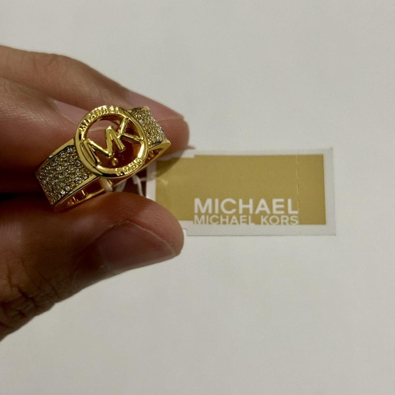 Michael Kors Encircled Logo Gold-Tone Ring Band Size | Depop