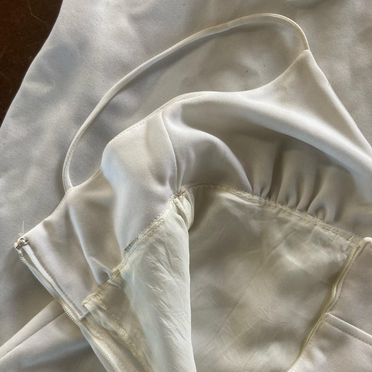 Vintage 1970s white A-line empire waist dress size... - Depop
