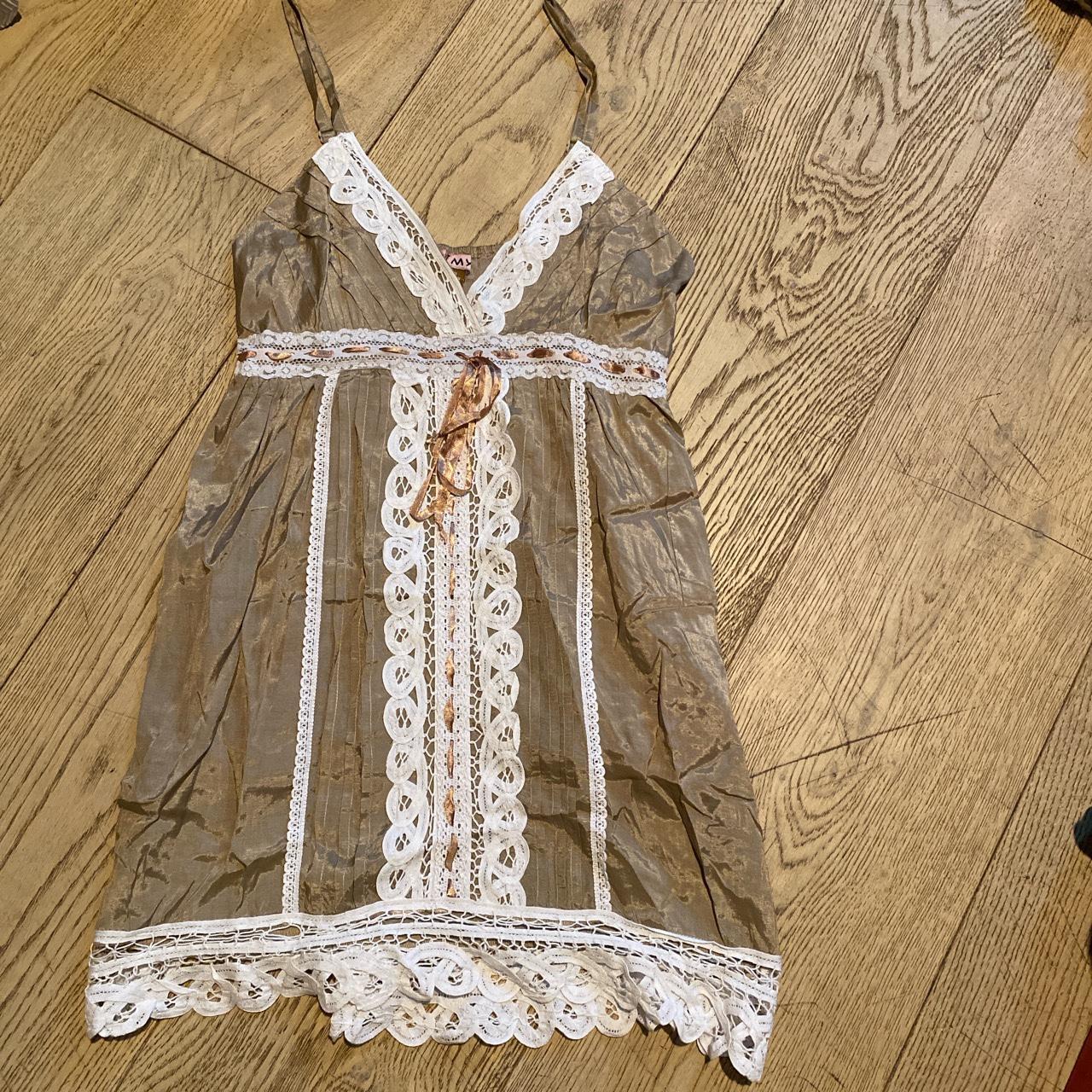 Beautiful Y2K lace tank top dress Made in India... Depop