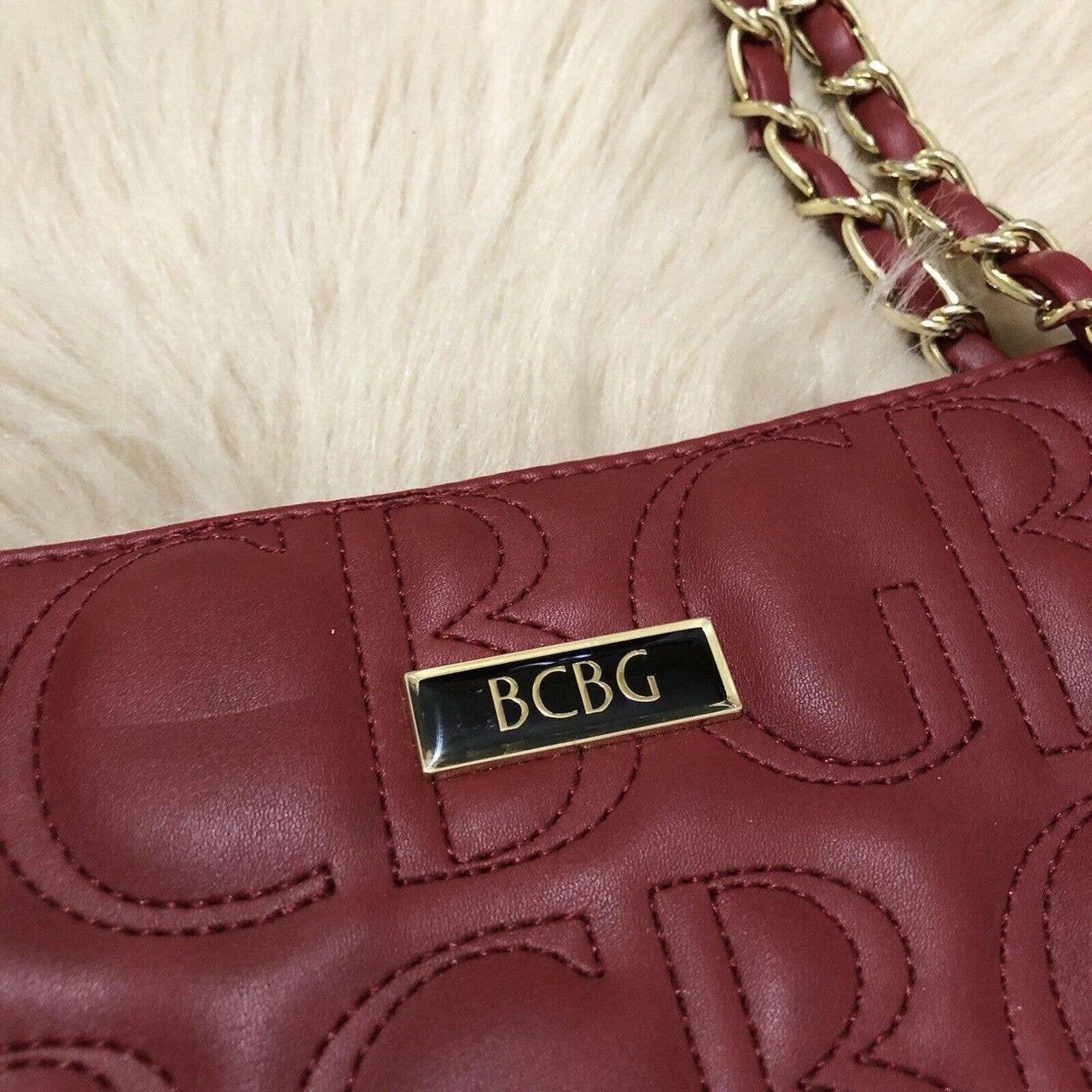 BCBGMaxAzria large red faux leather shoulder bag Depop