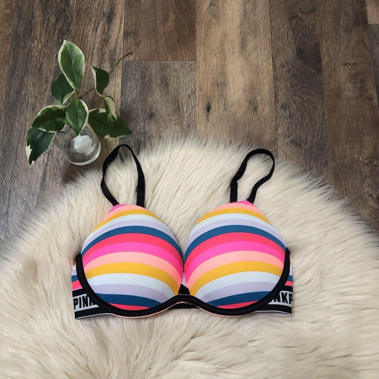 Victoria's Secret PINK bra , Size 32D , Multicolor