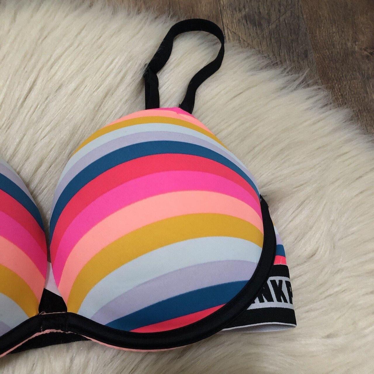 Victoria's Secret PINK bra Size 32D Multicolor, - Depop