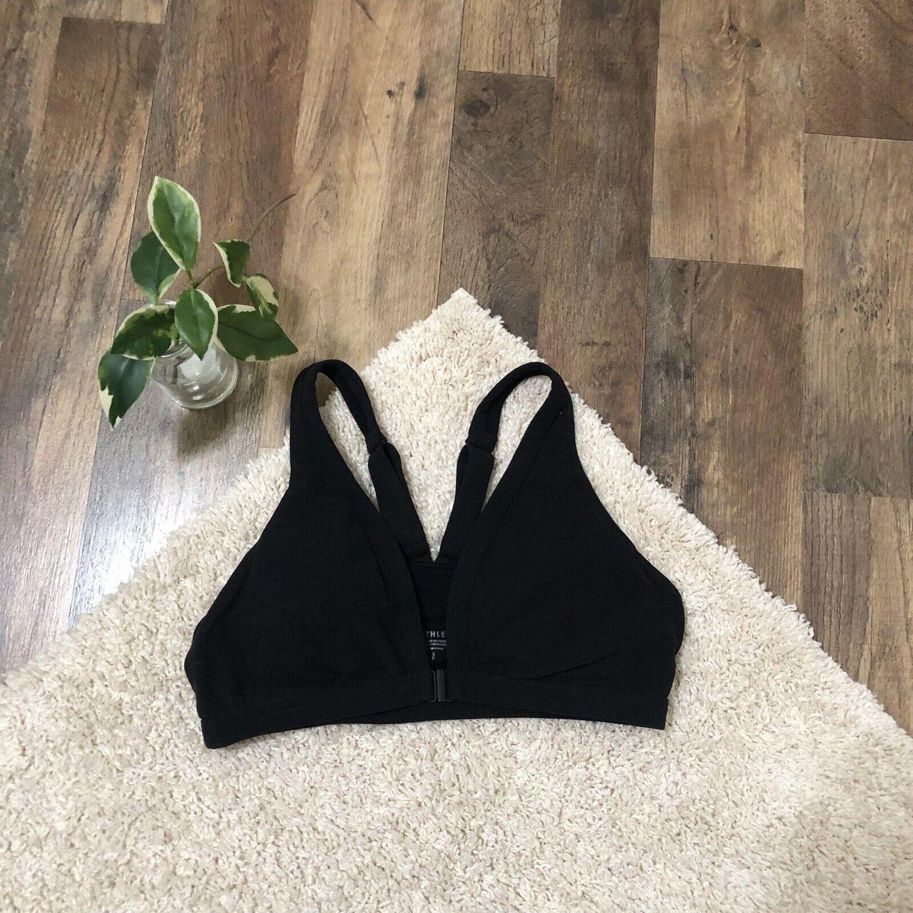 Athleta harmony sports bra Size small Black front. Depop