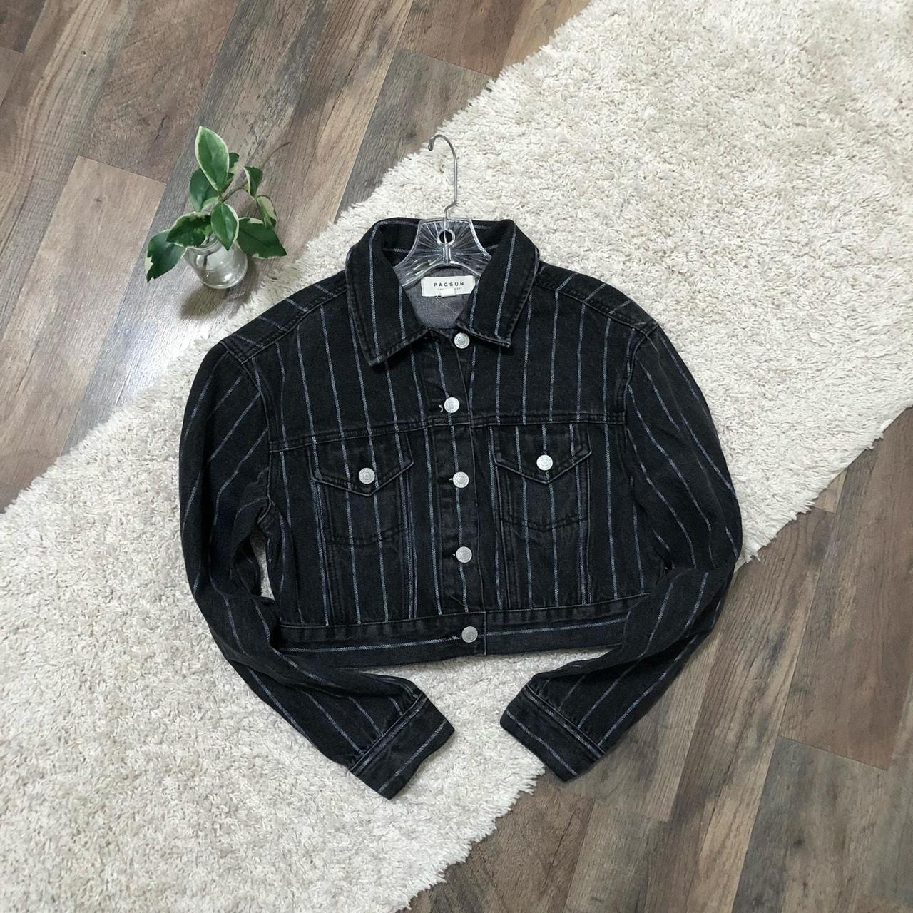 Pacsun black denim jacket best sale