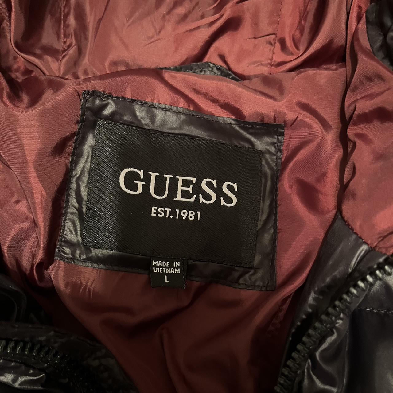 Guess Men's Black and Red Coat | Depop