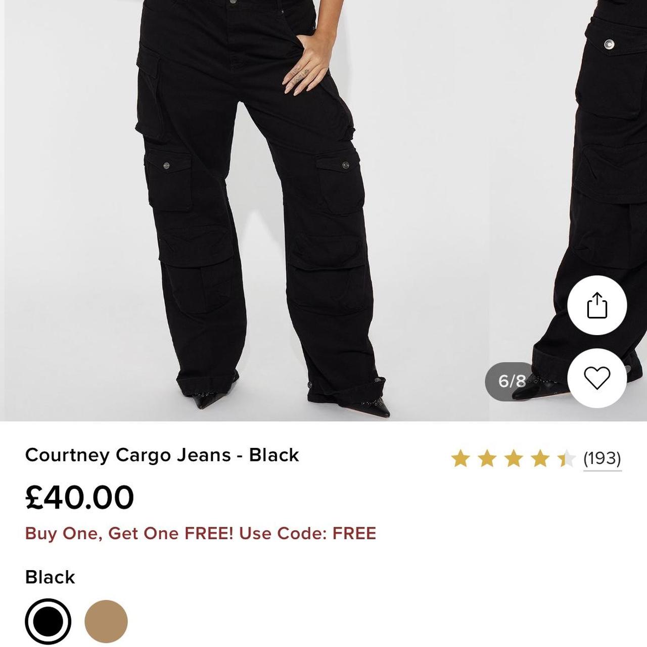 Courtney Cargo Jeans - Black