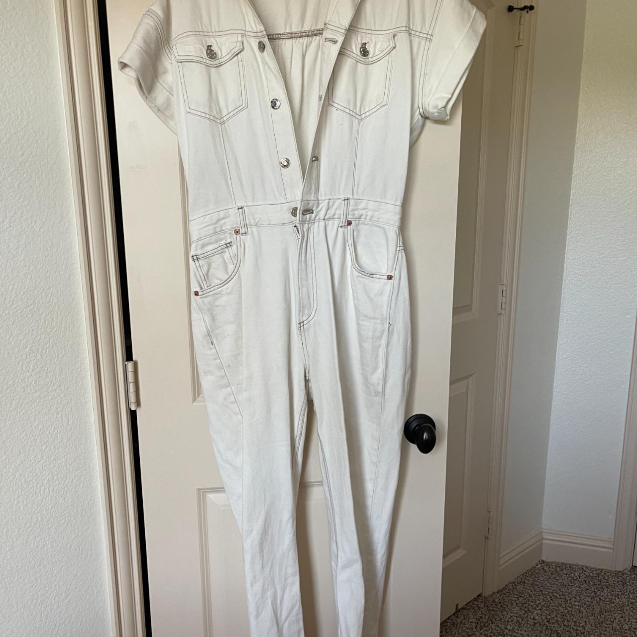Zara Men's White Jumpsuit Depop