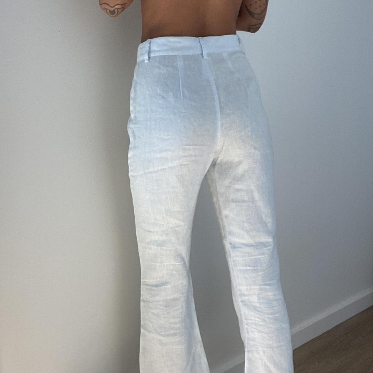 Maurie & Eve baby blue linen trousers. Size 6 I’m... Depop