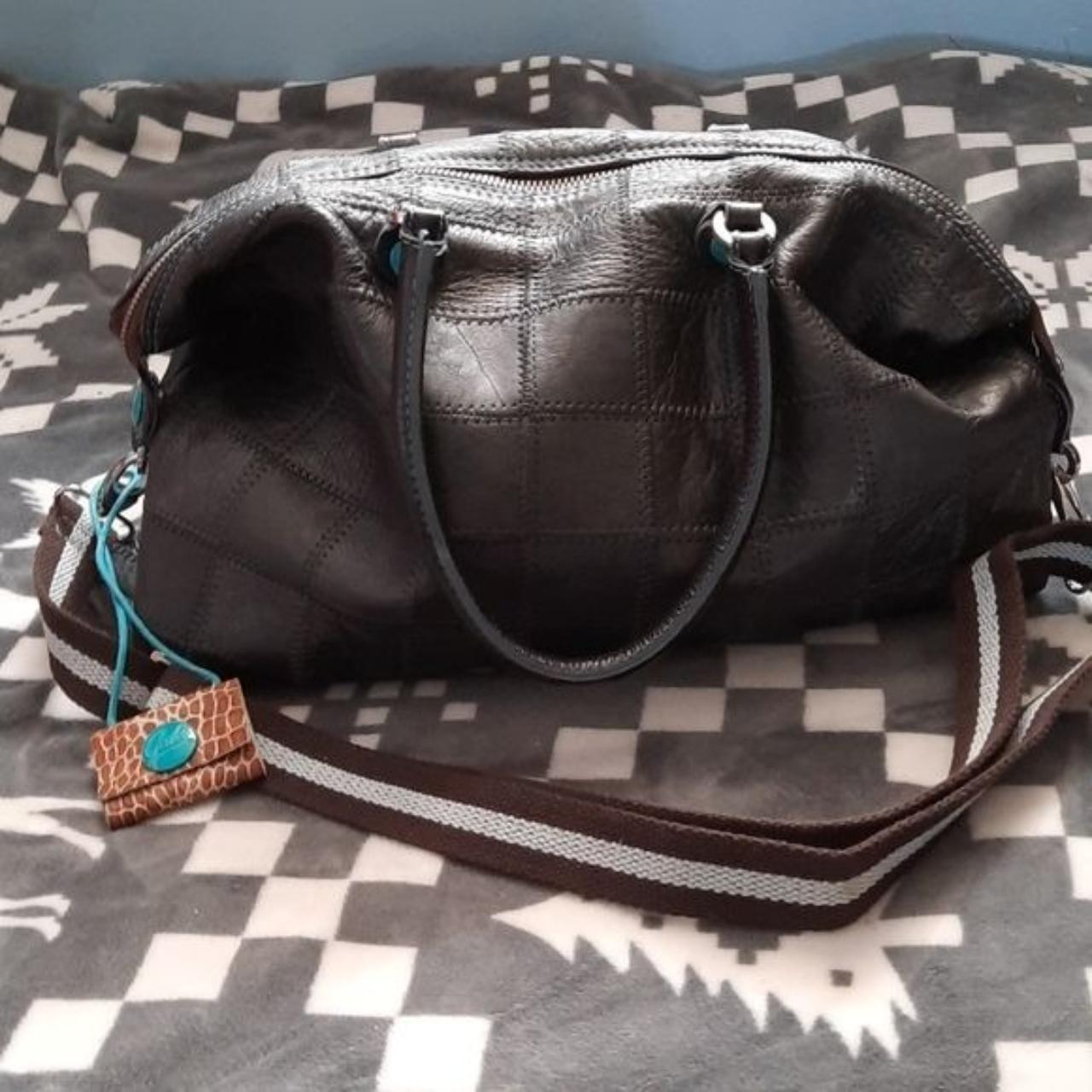 Medium LV tote black with turquoise