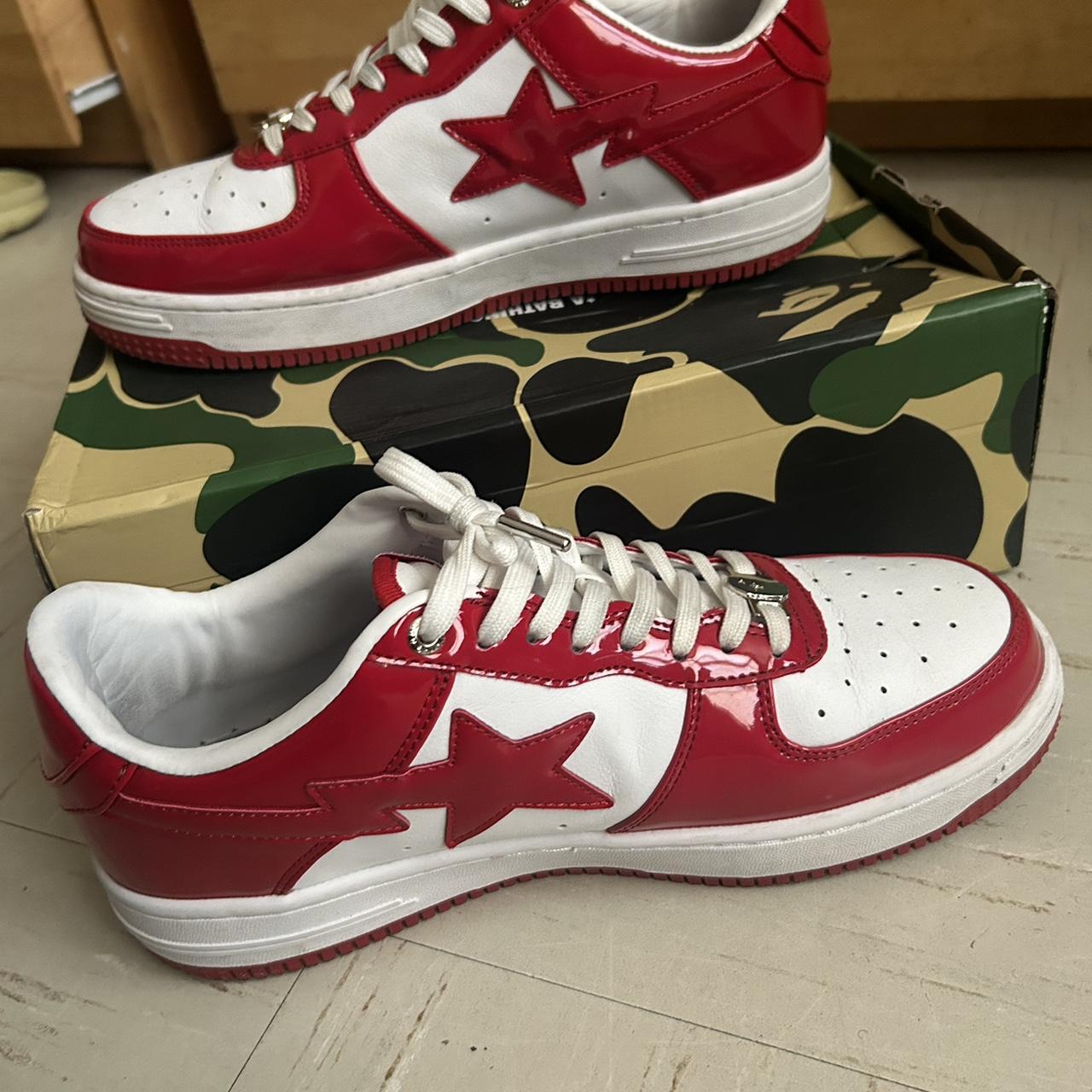 Red & White Bapestas | Worn a few times | Good... - Depop