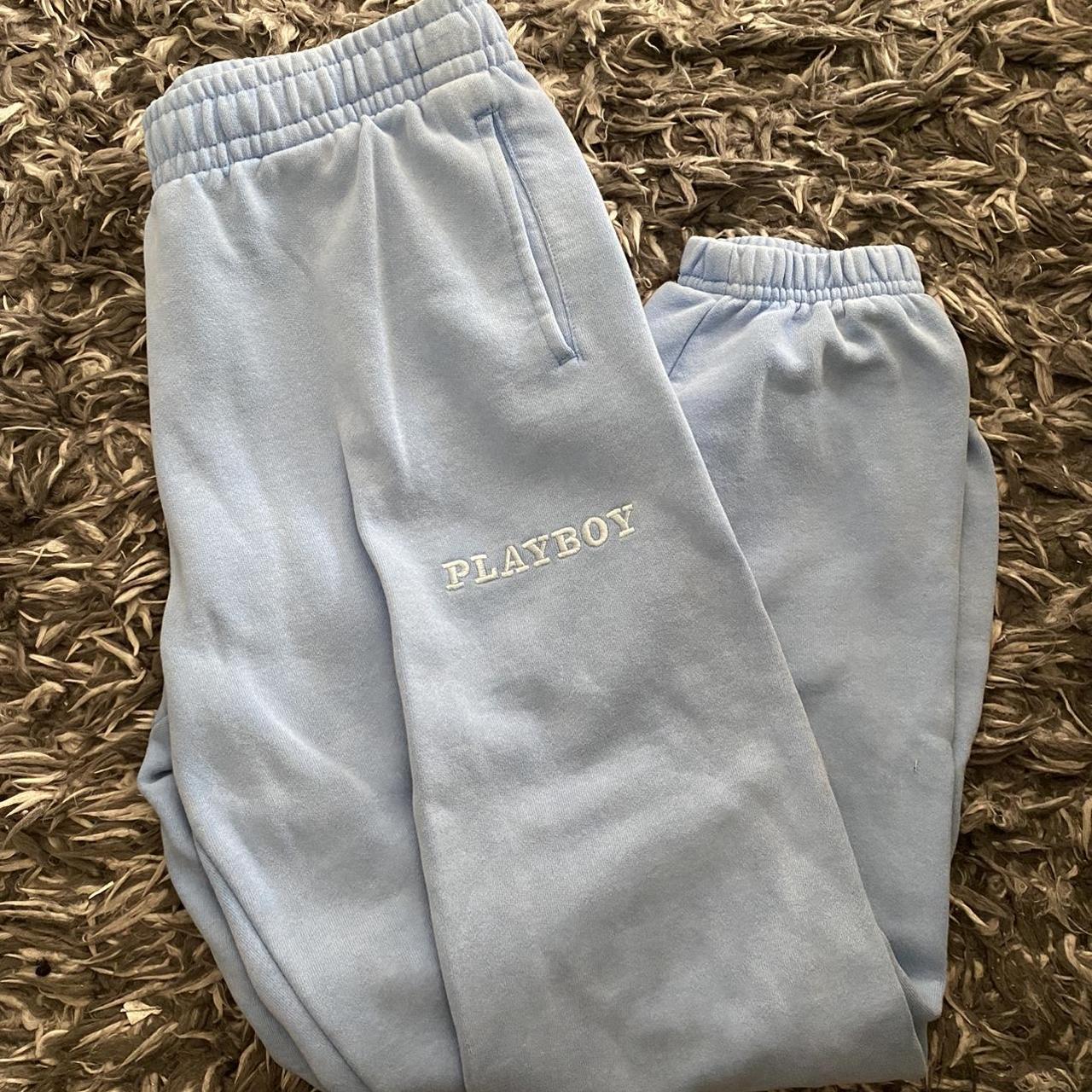 Playboy Women's Blue Joggers-tracksuits | Depop