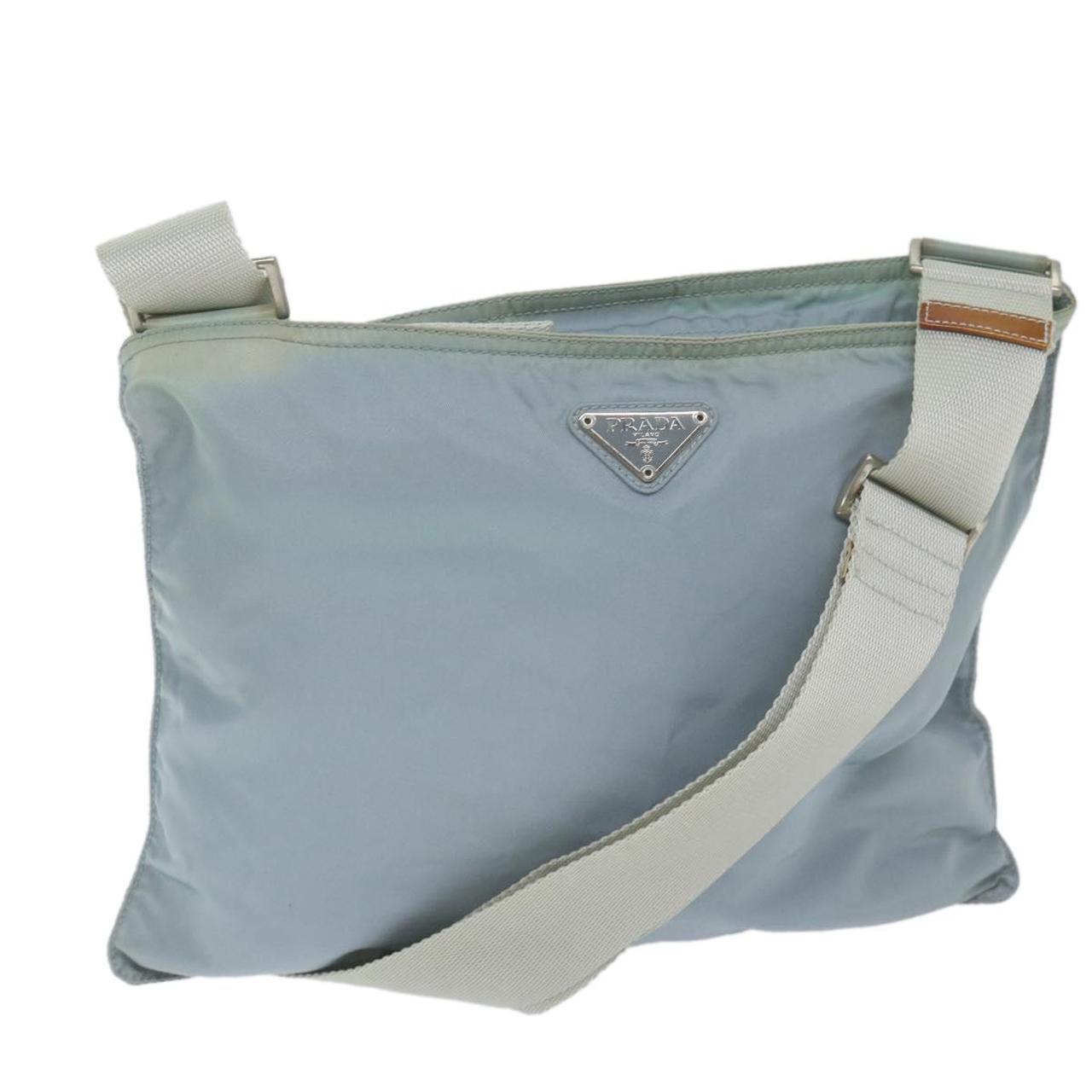 PRADA Shoulder Bag Nylon Blue Auth 60954 W31cm x... Depop